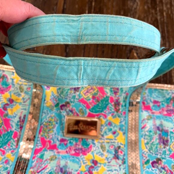 Lilly Pulitzer In The Beginning Gold Sparkle Tote Bag – Gold Sequin Trim - Picture 7 of 16